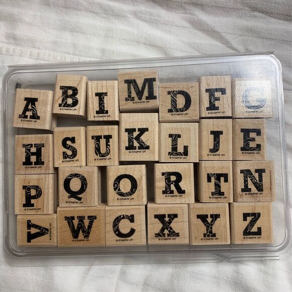 Stampin Up Alphabet Jaynes Type Stamp Set rubber mounted Scrapbook Card Craft - Picture 1 of 8